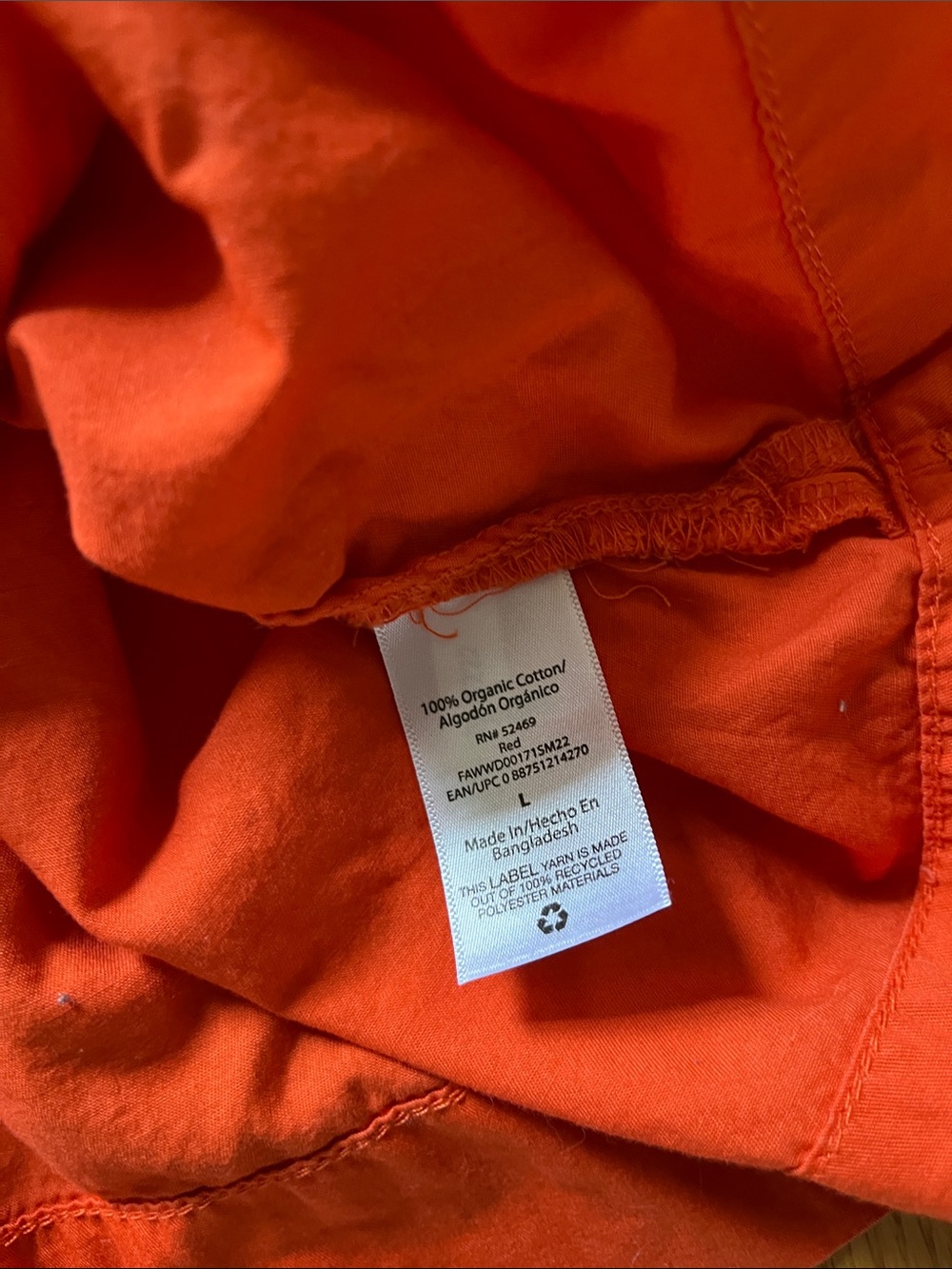 Women’s Puff Sleeve Peasant Top - Bright Orange - Picture 5 of 5